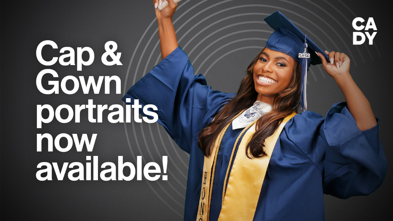  Seniors Cap and Gown Portraits Now Available for Purchase